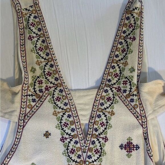 Free People New/tie-back, lined mini dress. Embroidered with sequins/sexy/xxl - Picture 8 of 13